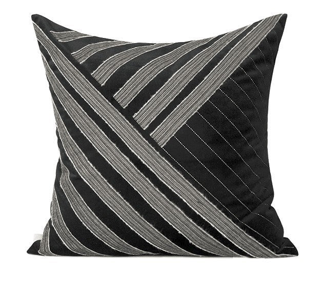 Large Black Square Pillows, Modern Throw Pillows for Couch, Modern Simple Throw Pillows, Decorative Modern Sofa Pillows for Bedroom