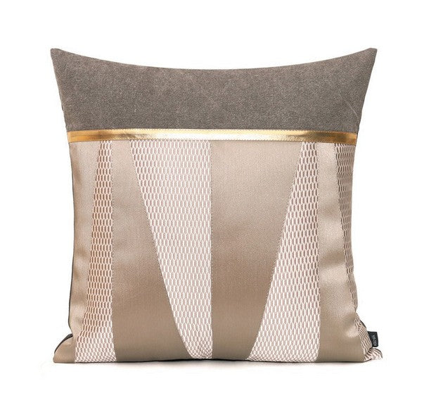 Modern Throw Pillows for Living Room, Decorative Modern Sofa Pillows, Large Golden Gray Modern Pillows for Interior Design, Modern Throw Pillows for Couch