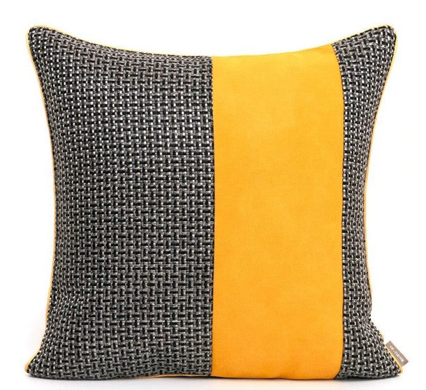 Large Black Yellow Modern Pillows, Modern Throw Pillows for Couch, Decorative Modern Sofa Pillows, Modern Simple Throw Pillows for Living Room