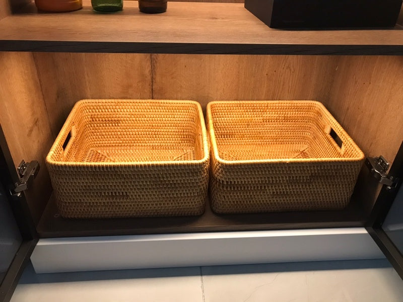 Home storage ideas, rectangular storage baskets with handle, large storage baskets