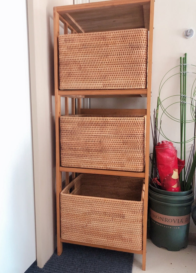 Extra large storage basket for clothes, storage baskets for shelves, rectangular storage basket