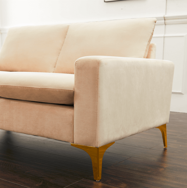 54.72' Velvet Square Arm Loveseat