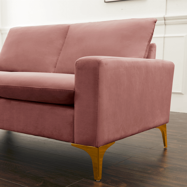 54.72' Velvet Square Arm Loveseat