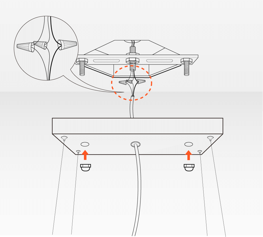 How To Install Chandelier - Connect the wires and install canopy