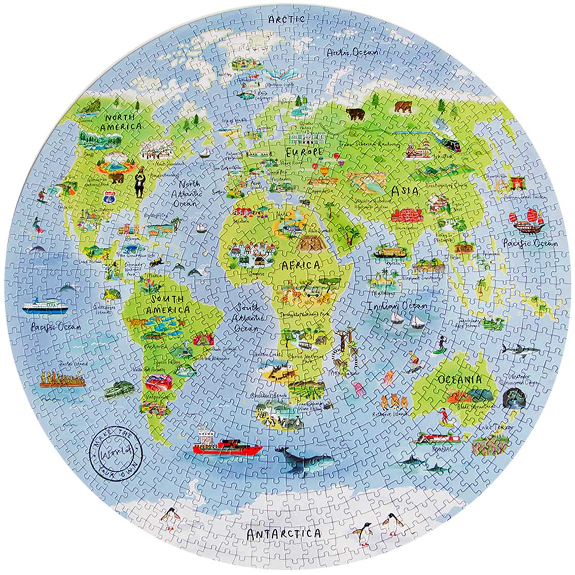 Circular World Map Puzzle 1000 Piece