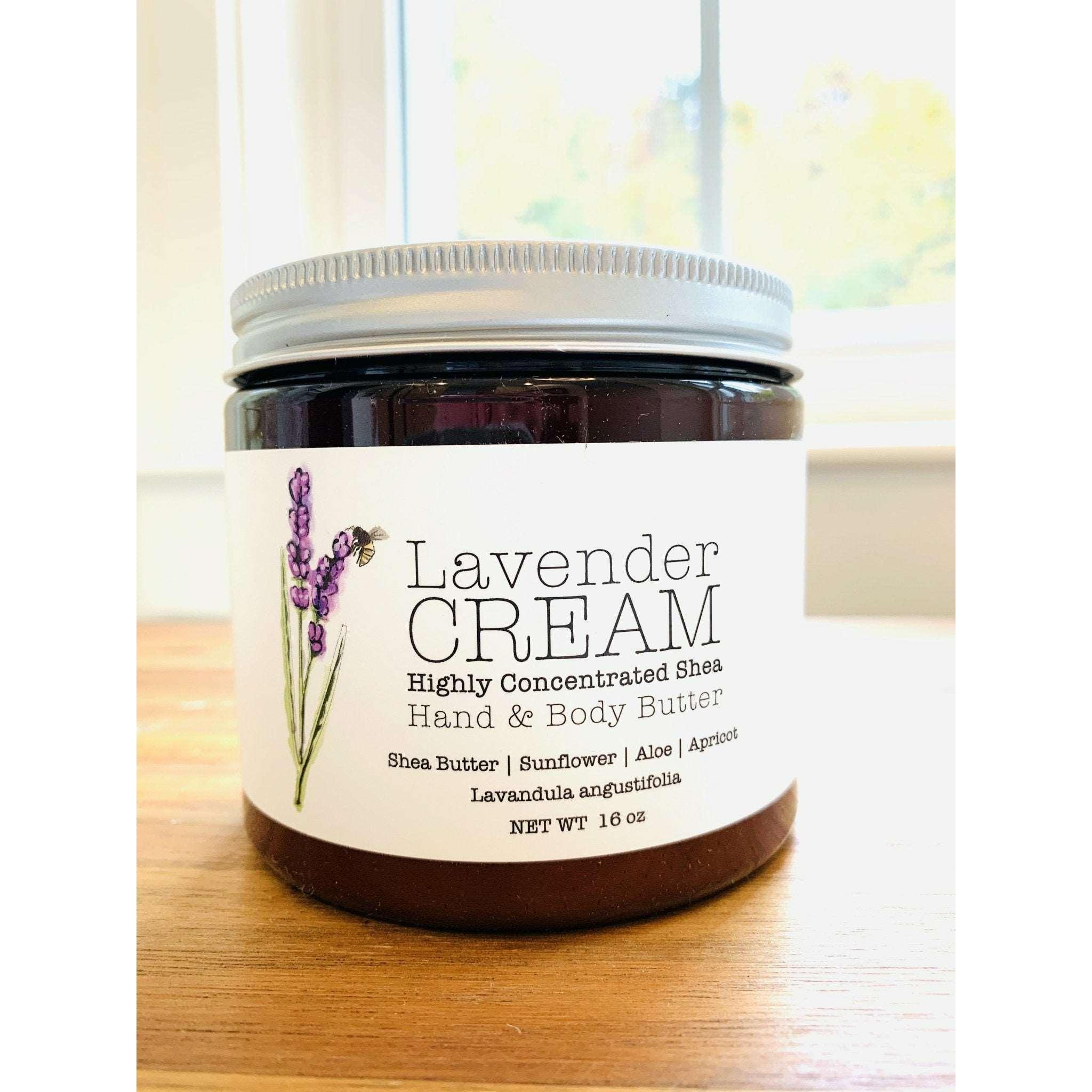 Lavender CREAM - Aromatherapy Hand & Body Cream -Lotion 8 oz or 16 oz