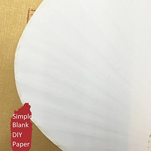 Round Blank Paper Handheld Folded Fan Home Office DIY Decor(12pcs)