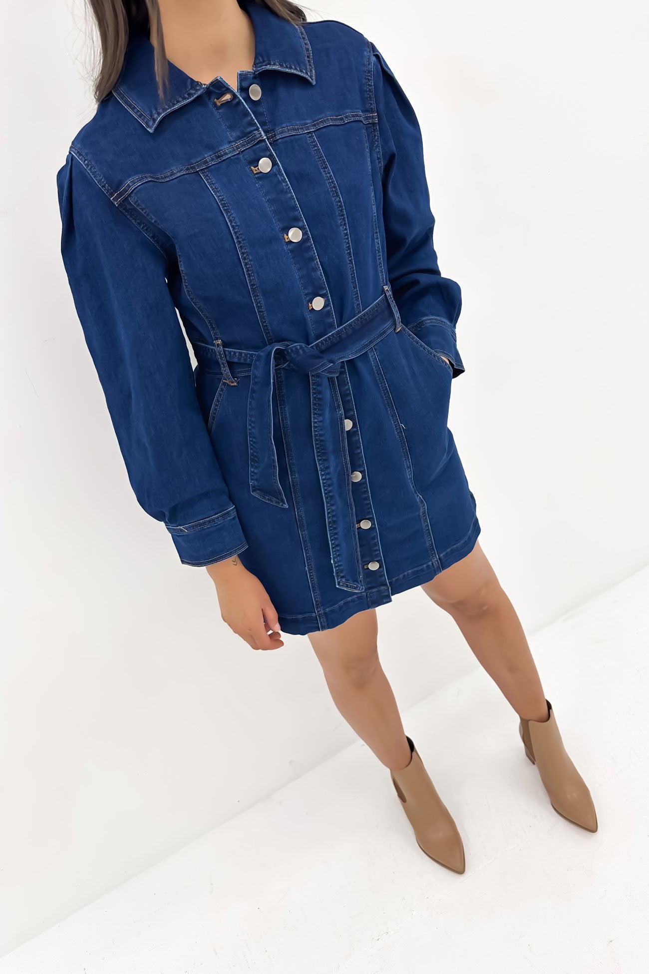 Jaydence Denim Mini Dress Indigo