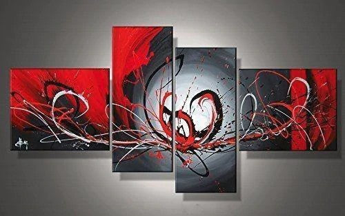 Modern Paintings, Abstract Wall Art Paintings, Black and Red Paintingt, Abstract Painting for Living Room, Buy Art Online