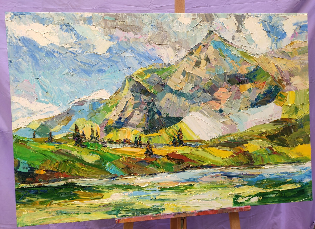 Palette Knife Paintings, Mountain Landscape Painting, Original Landscape Paintings, Hand Painted Canvas Art, Heavy Texture Painting
