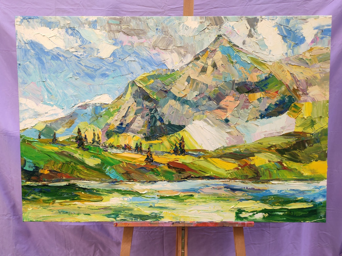 Mountain Landscape Painting, Original Landscape Paintings, Hand Painted Canvas Art, Heavy Texture Painting