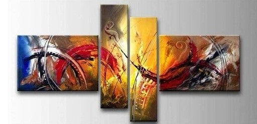 4 Piece Wall Art, Modern Contemporary Painting, Wall Art Paintings for Living Room, Acrylic Painting on Canvas