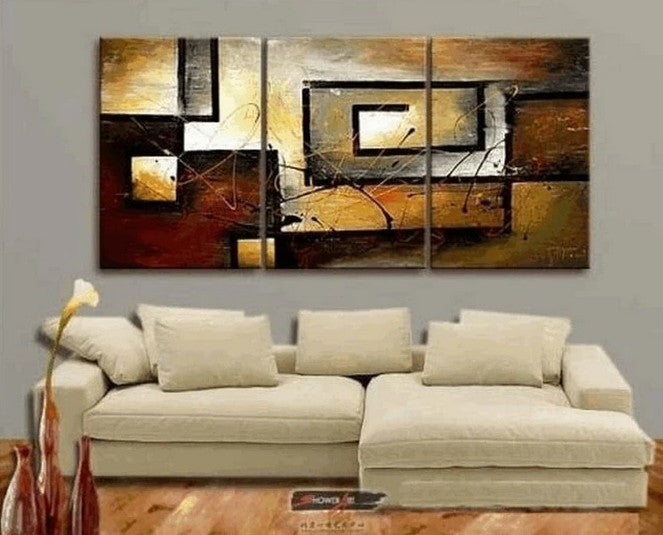 Acrylic Abstract Painting, Canvas Painting for Bedroom, Living Room Wall Art Ideas, Modern Abstract Paintings, 3 Piece Wall Paintings