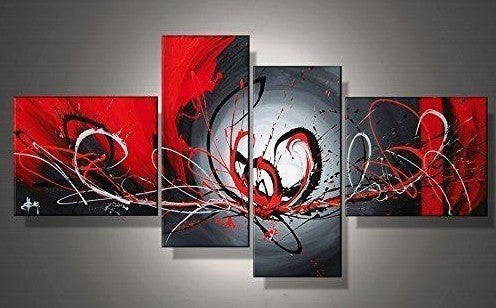Abstract Art, Black and Red Wall Art Paintings, Living Room Wall Art, Buy Art Online