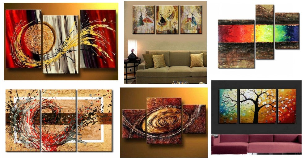 Simple Painting Ideas for Living Room, Hand Painted Wall Art