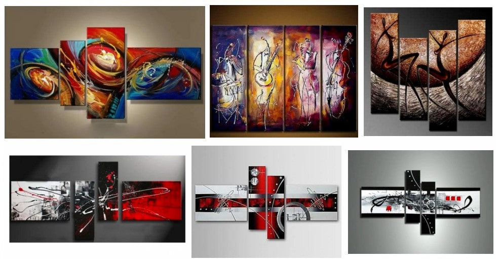 Acrylic Paintings for Living Room, Multiple Canvas Paintings, 4 Piece Wall Paintings, Modern Wall Art Paintings, Contemporary Modern Paintings, Simple Modern Art Paintings, Large Paintings for Living Room, Buy Paintings Online