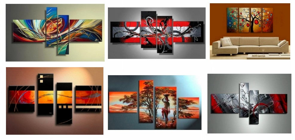 Modern Wall Art Paintings, 4 Piece Wall Paintings, Acrylic Paintings for Living Room, Multiple Canvas Paintings, Contemporary Modern Paintings, Simple Modern Art Paintings, Large Paintings for Living Room, Buy Paintings Online