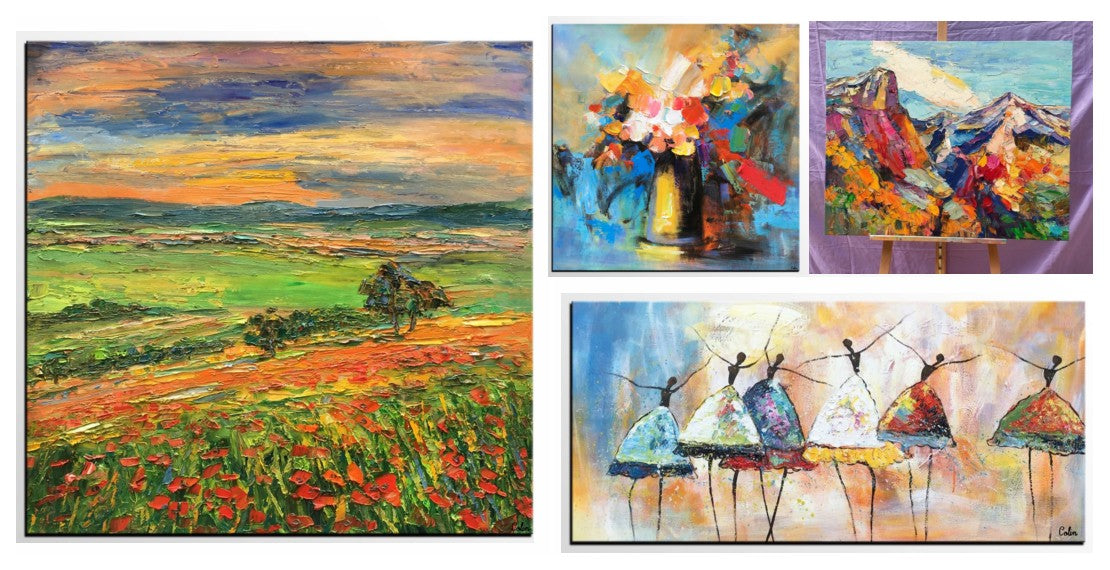 Paintings for Living Room, Landscape Paintings, Living Room Wall Art Paintings, Hand Painted Canvas Art, Buy Paintings Online