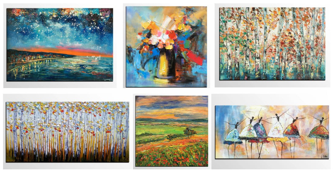Paintings for Living Room, Landscape Paintings, Living Room Wall Art Paintings, Hand Painted Canvas Art, Buy Paintings Online