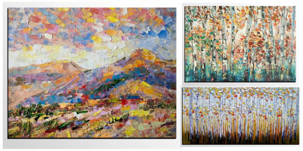 Autumn Landscape Paintings, Paintings for Bedroom, Landscape Painting on Canvas, Landscape Paintings for Living Room, Mountain Oil Paintings, Tree Paintings, Landacape Canvas Paintings