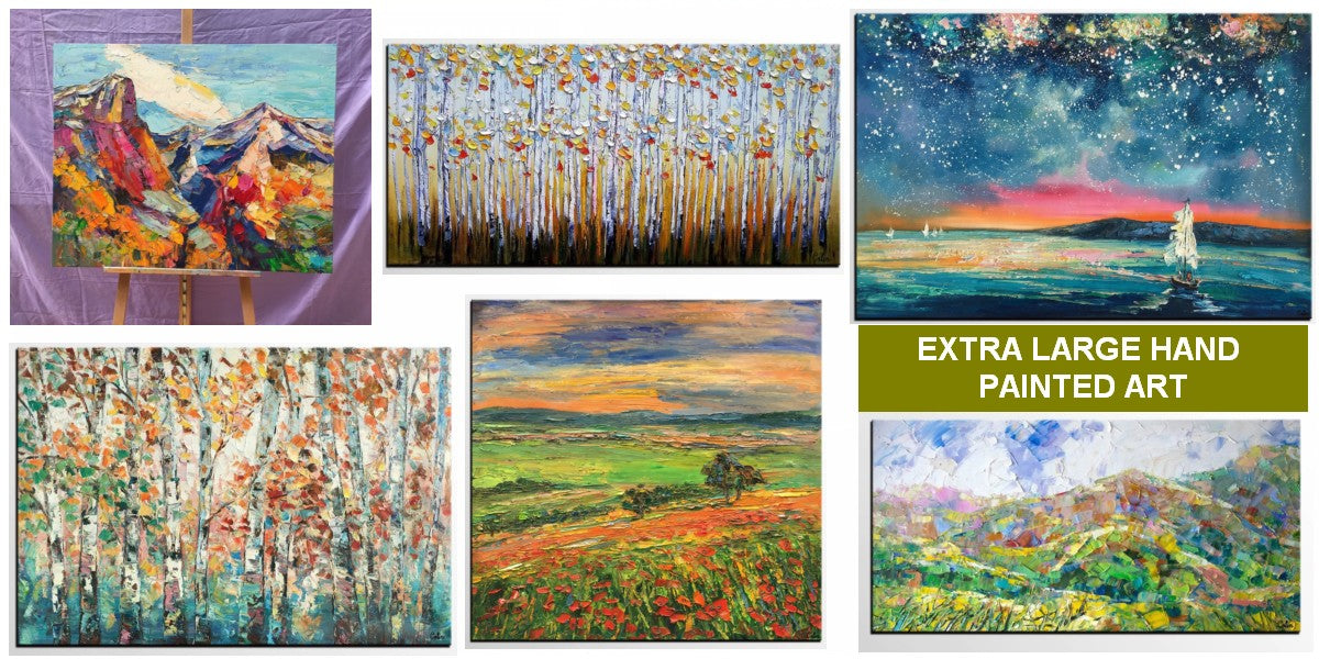 Original Paintings for Living Room, Landscape Original Painting, Abstract Original Painting, Large Original Paintings, Palette Knife Paintings, Original Oil Paintings on Canvas, Mountain Landscape Paintings, Forest Tree Paintings, Landscape Paintings for Bedroom, Large Landscape Paintings for Sale, Buy Landscape Paintings Online