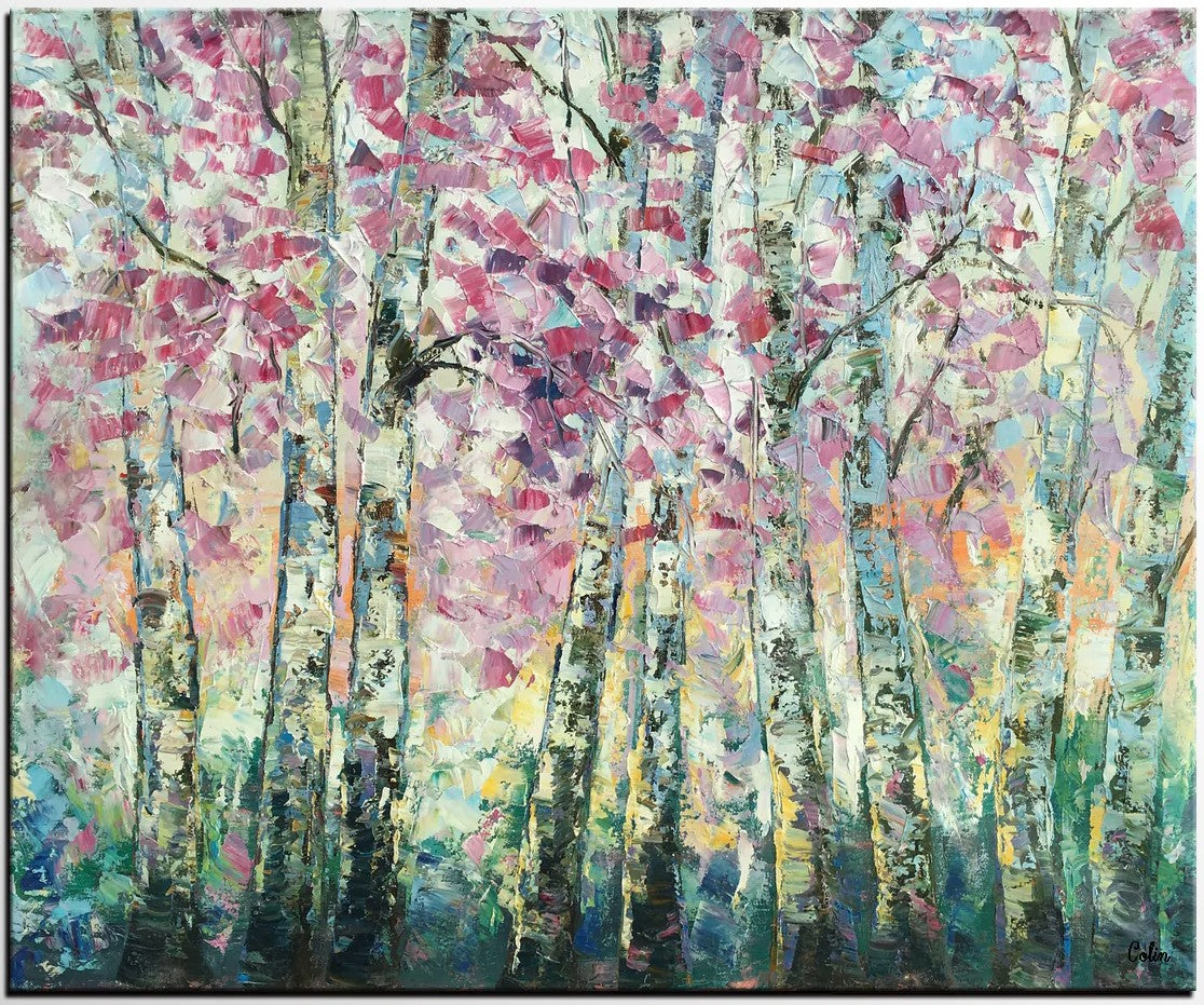 Landscape Oil Paintings, Autumn Tree Painting, Oil Painting on Canvas, Custom Original Painting for Sale
