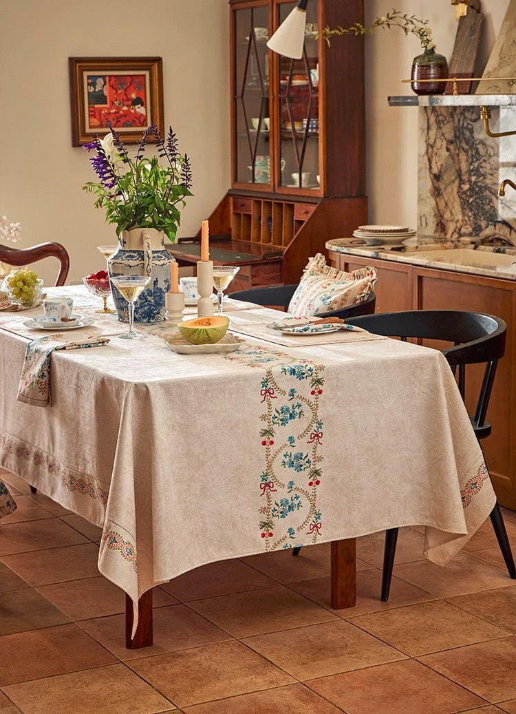 Spring Flower Table Covers for Round Table, Large Modern Rectangle Tablecloth for Dining Table, Farmhouse Table Cloth for Oval Table