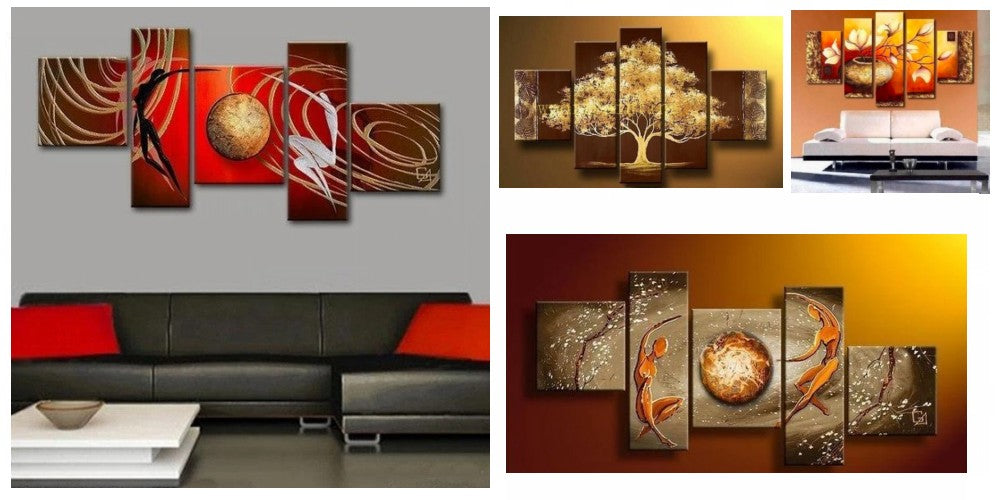 Modern Contemporary Paintings, Acrylic Paintings for Living Room, Simple Modern Art, 5 Piece Wall Art, Multiple Canvas Paintings, Large Paintings for Living Room, Modern Paintings for Bedroom, Buy Paintings Online