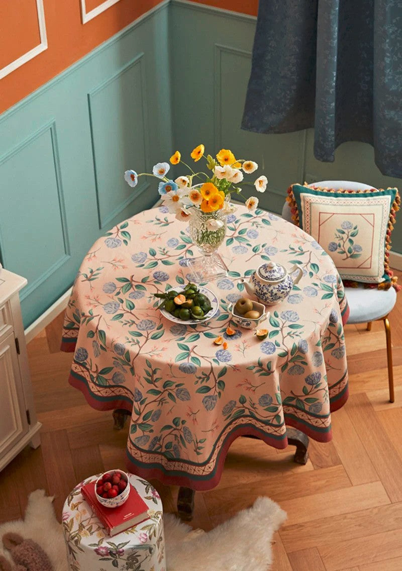 Rose Flower Pattern Tablecloth for Home Decoration, Country Farmhouse Tablecloth, Rectangle Tablecloth for Dining Room Table, Square Tablecloth for Coffee Table