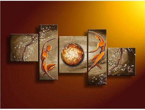 Abstract Art of Love, Bedroom Room Wall Art Paintings, 5 Piece Canvas Painting, Love Abstract Painting, Buy Paintings Online