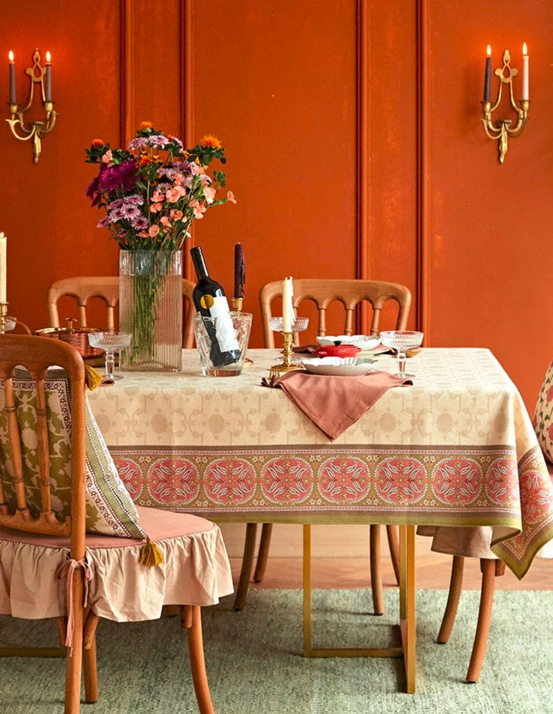 Rectangle Tablecloth for Dining Room Table, Country Farmhouse Tablecloth, Square Tablecloth for Coffee Table, Floral Pattern Tablecloth for Home Decoration
