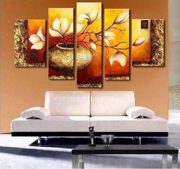 Abstract Flower Painting, Flower Acrylic Painting, Heavy Texture Canvas Art, Living Room Wall Art Painting, Large Painting on Canvas