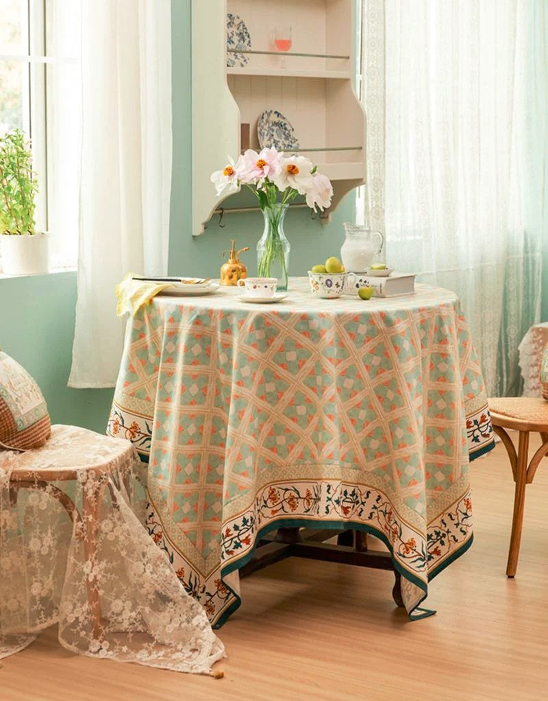 Rectangle Tablecloth for Dining Room Table, British Mid Century Fiberflax Tablecloth, Square Tablecloth for Coffee Table, Farmhouse Table Cloth