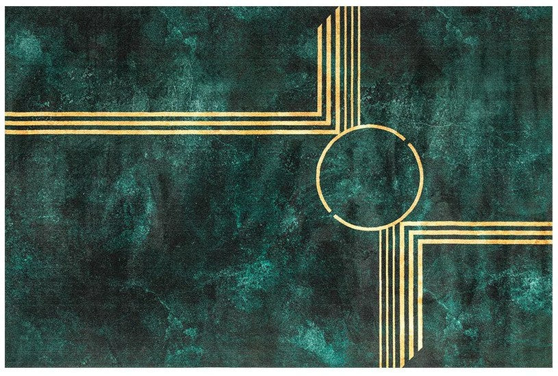 Modern Geometric Rugs under Coffee Table, Large Modern Rugs for Dining Room, Blackish Green Rugs, Large Contemporary Rugs for Living Room
