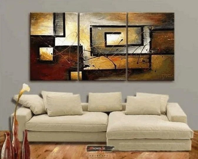 Abstract Acrylic Painting, Abstract Canvas Painting, Living Room Wall Art Paintings, Modern Art Paintings, 3 Piece Wall Art Painting