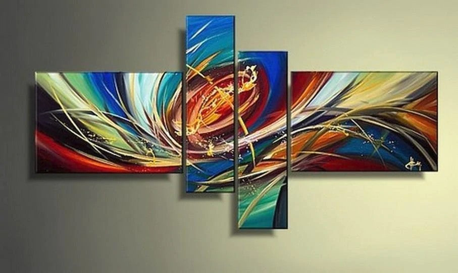 Colorful Lines, Modern Abstract Painting, Living Room Wall Art Painting, Acrylic Abstract Painting, Large Canvas Painting, Hand Painted Art 
