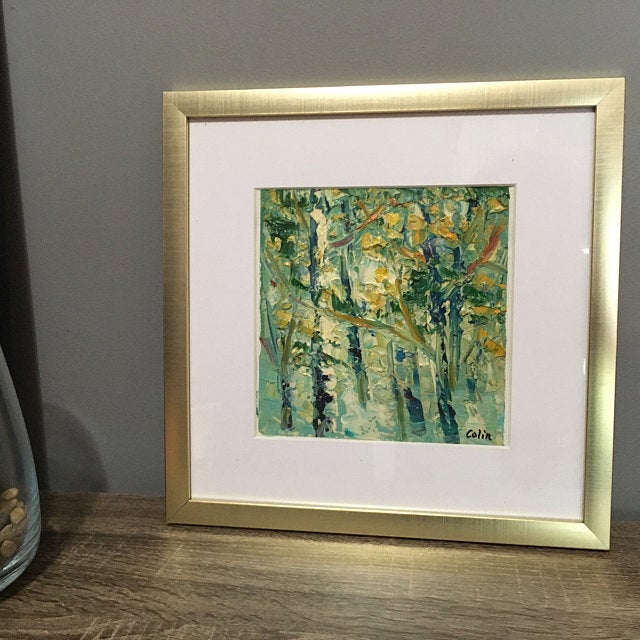 Small Landscape Painting, Forest Tree Paintings, Landscape Canvas Paintings, Palette Knife Painting