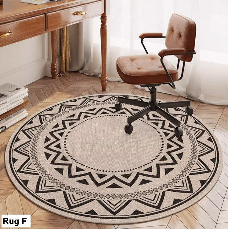 Contemporary Round Rugs, Geometric Modern Rug Ideas for Living Room, Circular Modern Rugs under Dining Room Table, Modern Round Rugs for Bedroom