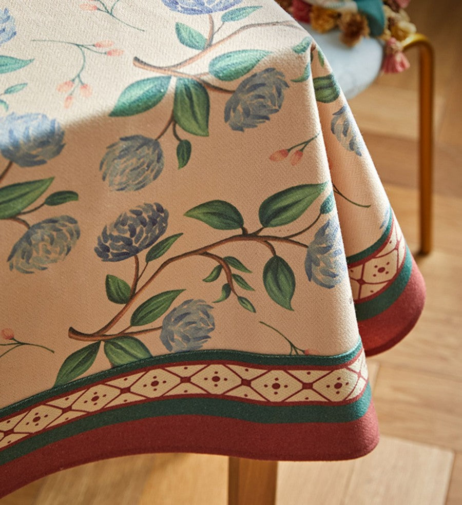 Rose Flower Pattern Tablecloth for Home Decoration, Country Farmhouse Tablecloth, Rectangle Tablecloth for Dining Room Table, Square Tablecloth for Coffee Table