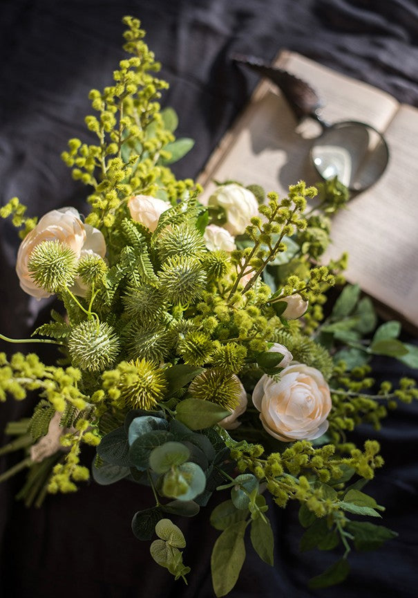 Spring Flower Arrangement for Living Room, Ranunculus Asiaticus, Globe Amaranth, Botany Plants, Beautiful Modern Flower Arrangement Ideas for Home Decoration