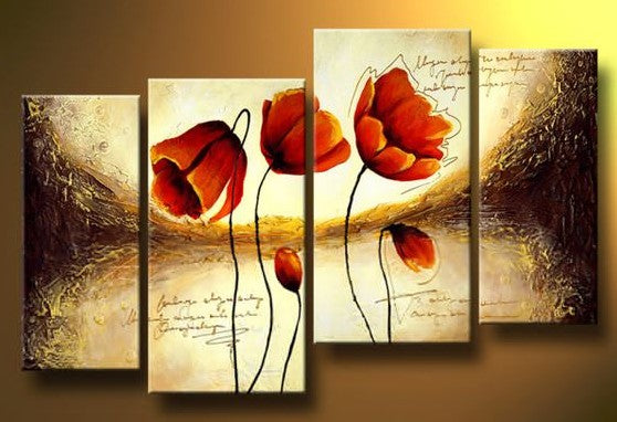 Flower Abstract Painting, Large Acrylic Painting, Abstract Painting, Bedroom Wall Art