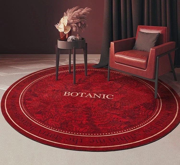 Red Round Area Rugs, Dining Room Modern Area Rugs, Coffee Table Rugs, Bedroom Round Floor Rugs, Large Contemporary Area Rugs for Living Room