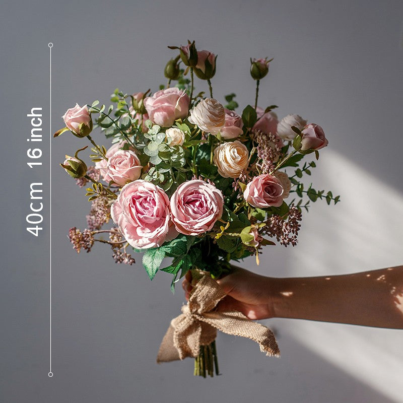 Artificial Floral for Dining Room Table. Bunch of Rose Flowers. Botany Plants. Creative Flower Arrangement Ideas for Home Decoration. Wedding Flowers