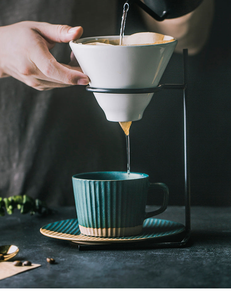 Ceramic Coffee Cups, Coffee Cup and Saucer Set, Pottery Coffee Cups, Cappuccino Coffee Mug, Coffee Cup for Sale, Tea Cup, White / Green / Blue / Yellow