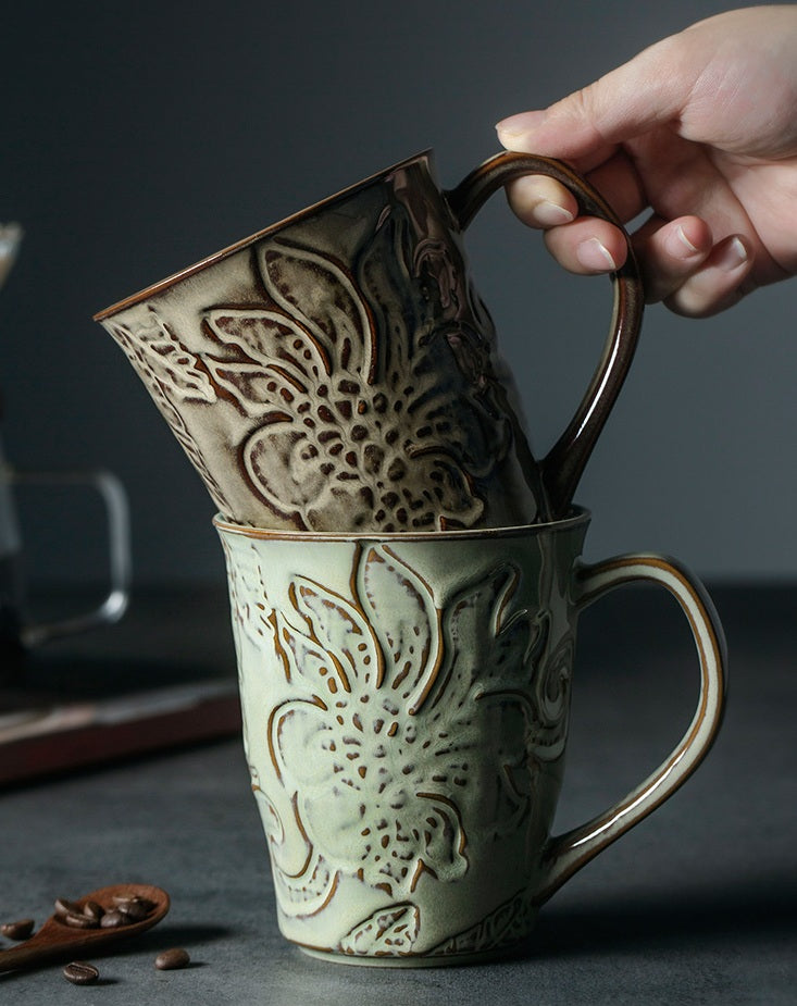 Ceramic Coffee Mug, Large Capacity Coffee Cups, Birthday Gifts, Stoneware Coffee Mugs, Handmade Pottery Coffee Mug