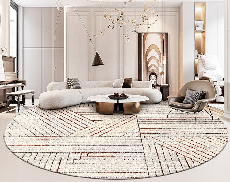 Modern Area Rugs under Coffee Table, Round Modern Rugs, Contemporary Floor Carpets, Modern Rugs in Bedroom, Dining Room Modern Area Rugs