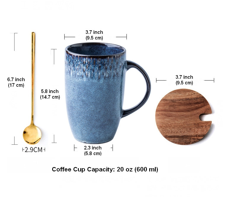 Ceramic Coffee Mug, 20 oz Large Capacity Coffee Cups, Birthday Gifts, Stoneware Coffee Mugs, Handmade Pottery Coffee Mug