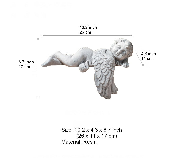 Lovely Sleeping Angel Statue for Garden. Beautiful Cute Garden Courtyard Ornaments. Unique Modern Garden Sculptures. Creative Villa Outdoor Decor Gardening Ideas