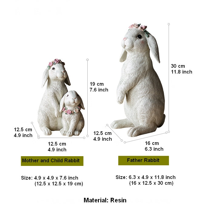 Beautiful Cute Garden Courtyard Ornaments, Lovely Rabbit Family Statue for Garden, Unique Modern Garden Sculptures, Creative Villa Outdoor Decor Gardening Ideas