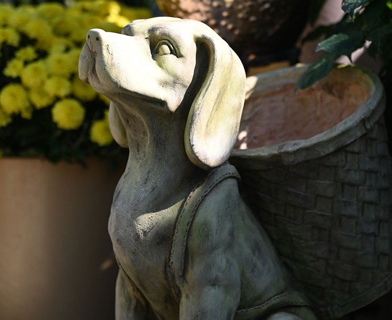 Large Dog Flowerpot, Unique Resin Statue for Garden, Villa Outdoor
